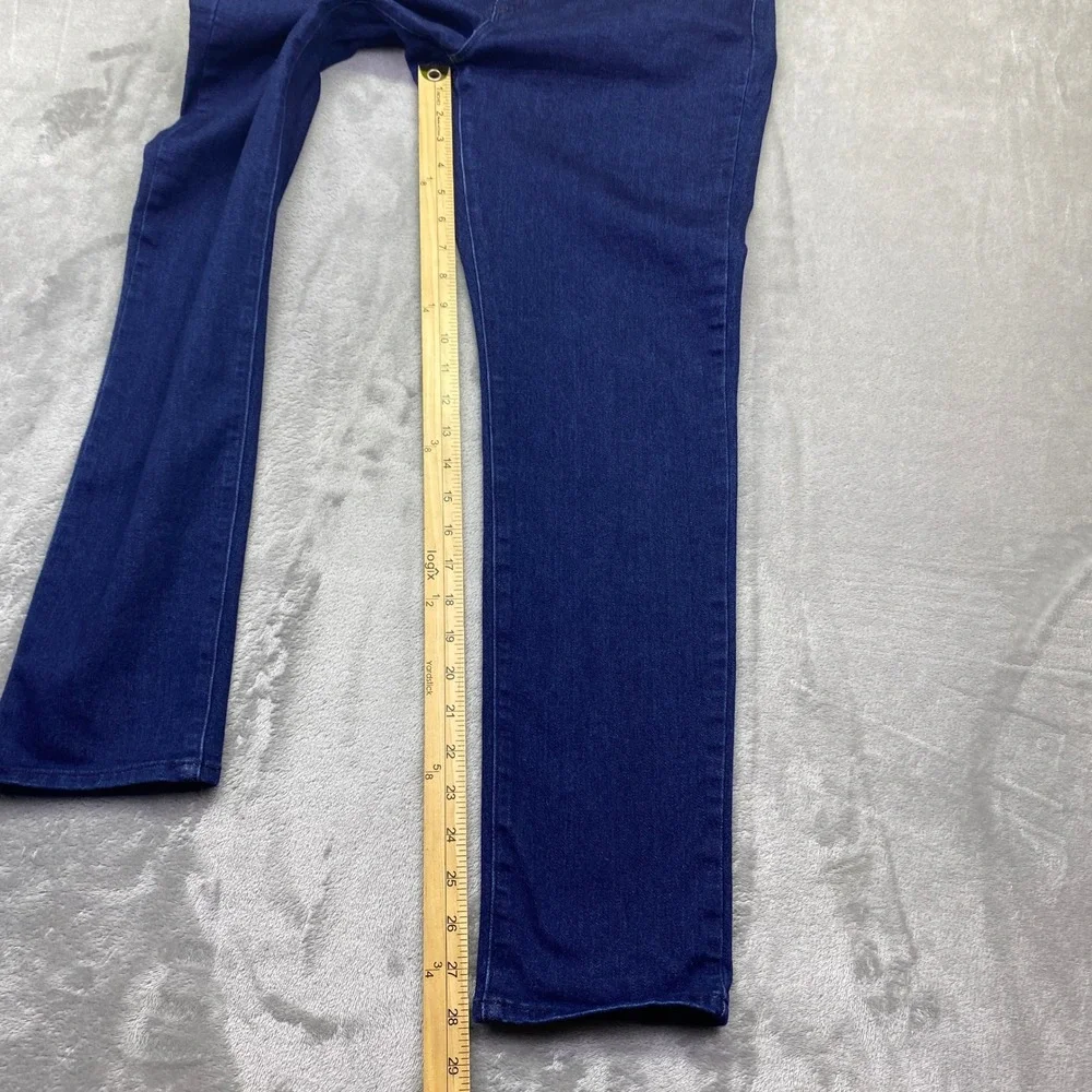 Michael Kors‎ Womens Skinny Jeans Dark Indigo Blue Stretch Denim MK Logo Sz 32